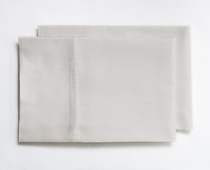 Organic Sateen Cotton Hemmed Pillowcase, Set of 2