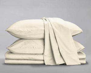 Organic Sateen Cotton Hemmed Sheet Set