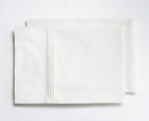 Organic Sateen Cotton Pleated Pillowcase, Set of 2