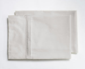 Organic Sateen Cotton Pleated Pillowcase, Set of 2