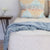 Spindle latex mattress in bedroom with pillows and nightstand.